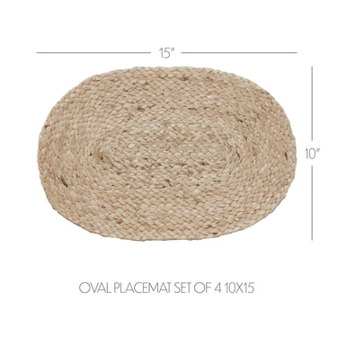 Natural Jute Placemat Set of 4 10x15 - The Fox Decor